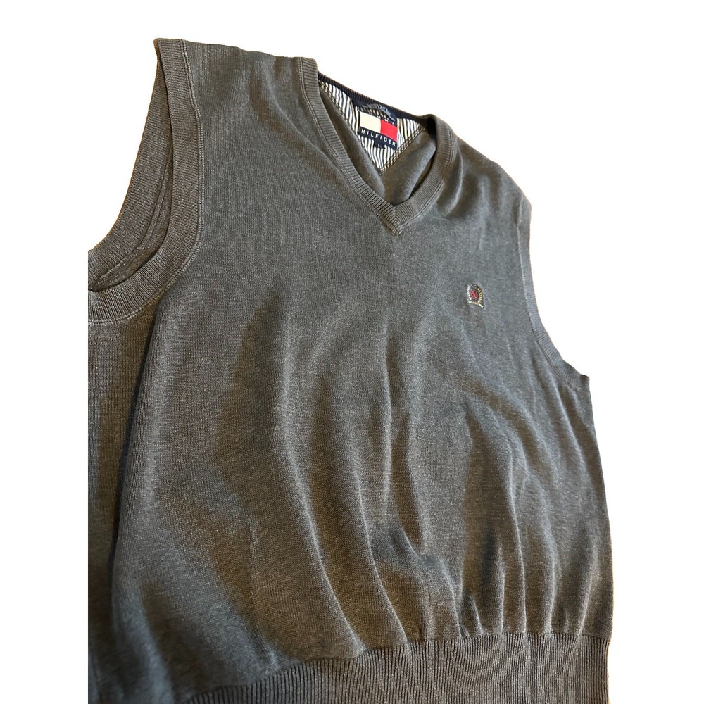 VTG Tommy Hilfiger Gray Sweater Vest Men's Large